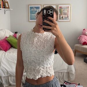 Zara ruched sheer top